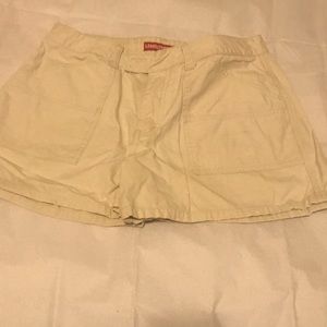Light khaki shorts. 15 inch length